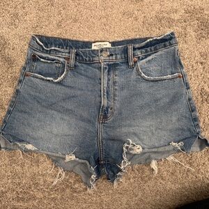 Abercrombie & Fitch High Rise Cutoff Jean Shorts